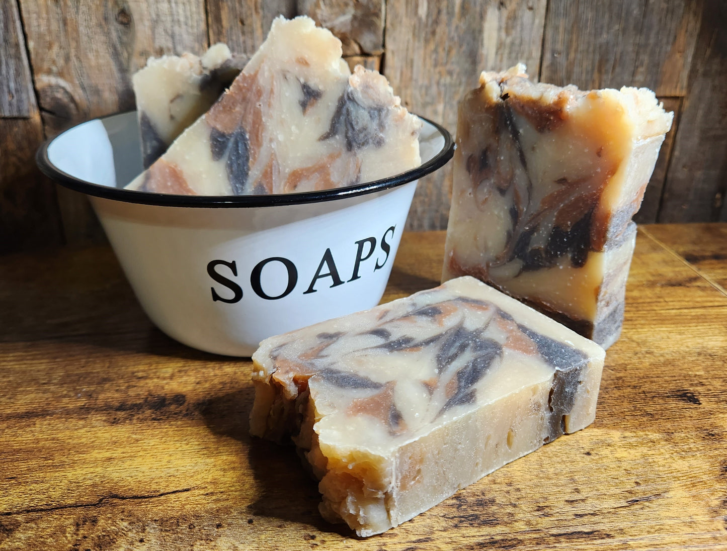 LEATHER & TOBACCO BAR SOAP - with Black Fango & Red Rhassoul Clays