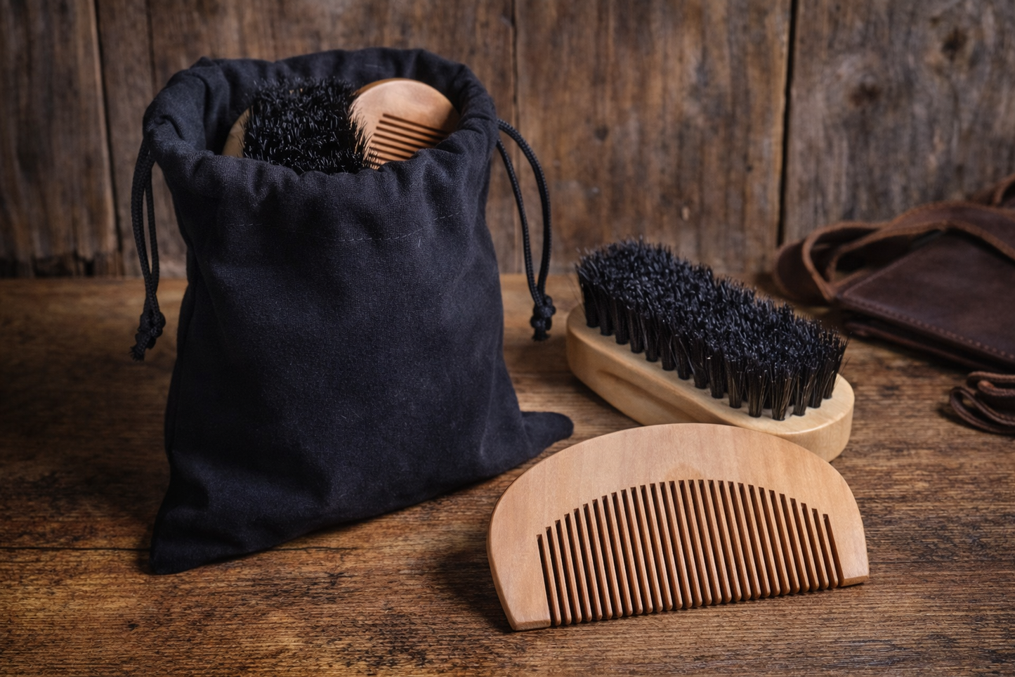 Beard Brush & Comb Grooming Set