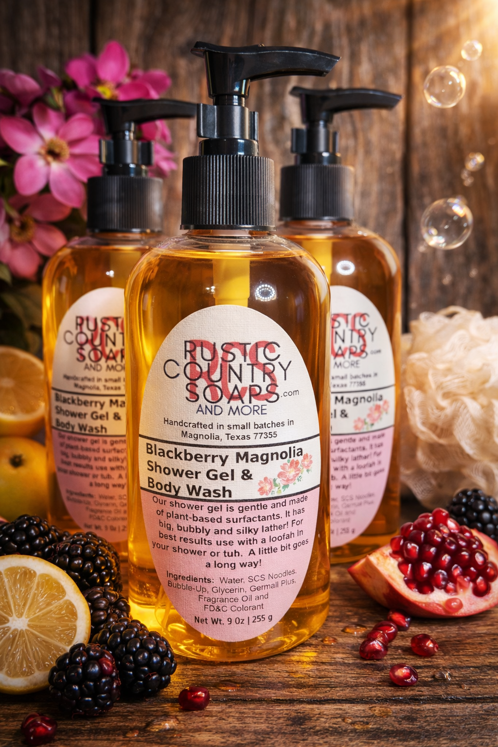 Blackberry Magnolia Shower Gel • Body Wash • Hand Soap