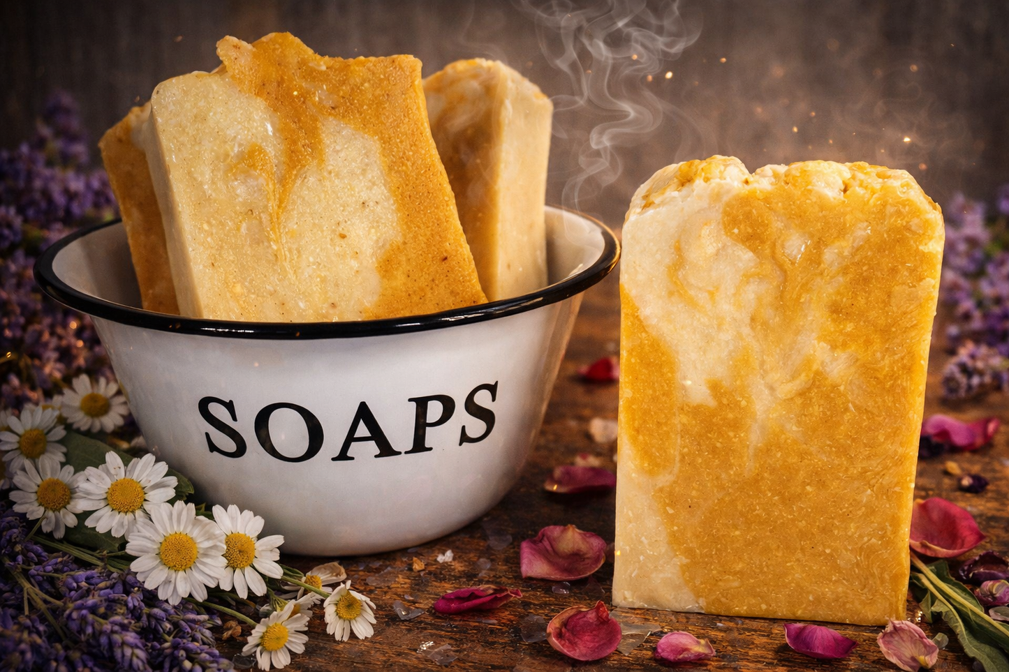 FLOWER POWERHOUSE Bar Soap - with chamomile, lavender, rose & honeysuckle