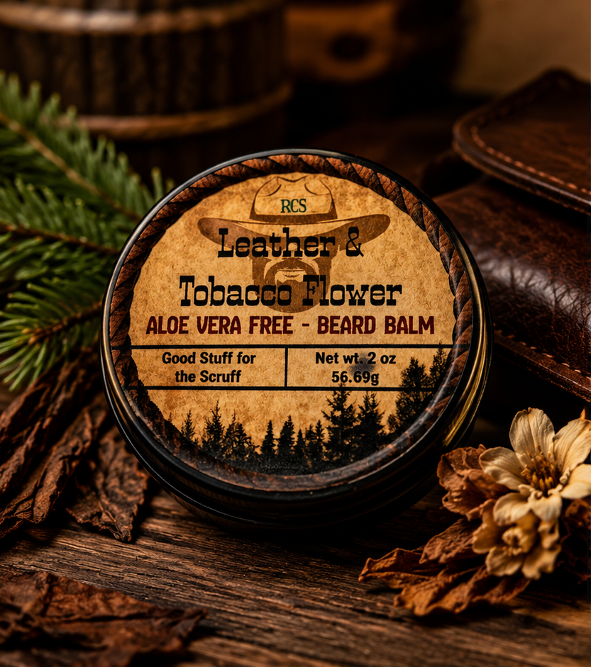 Leather & Tobacco Flower (ALOE VERA FREE) - Beard Balm