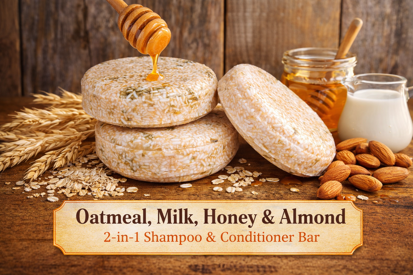 Oatmeal, Milk, Honey & Almond 2 in 1 Shampoo Conditioner Puck