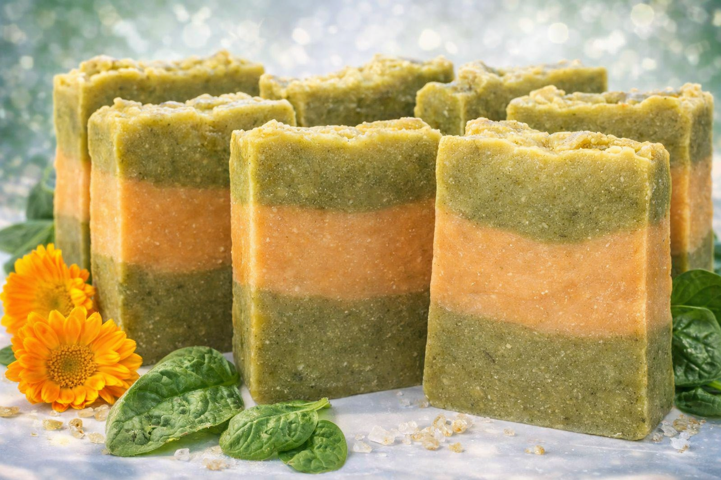 SPINACH & GOAT MILK BAR SOAP - with ground spinach and goat milk