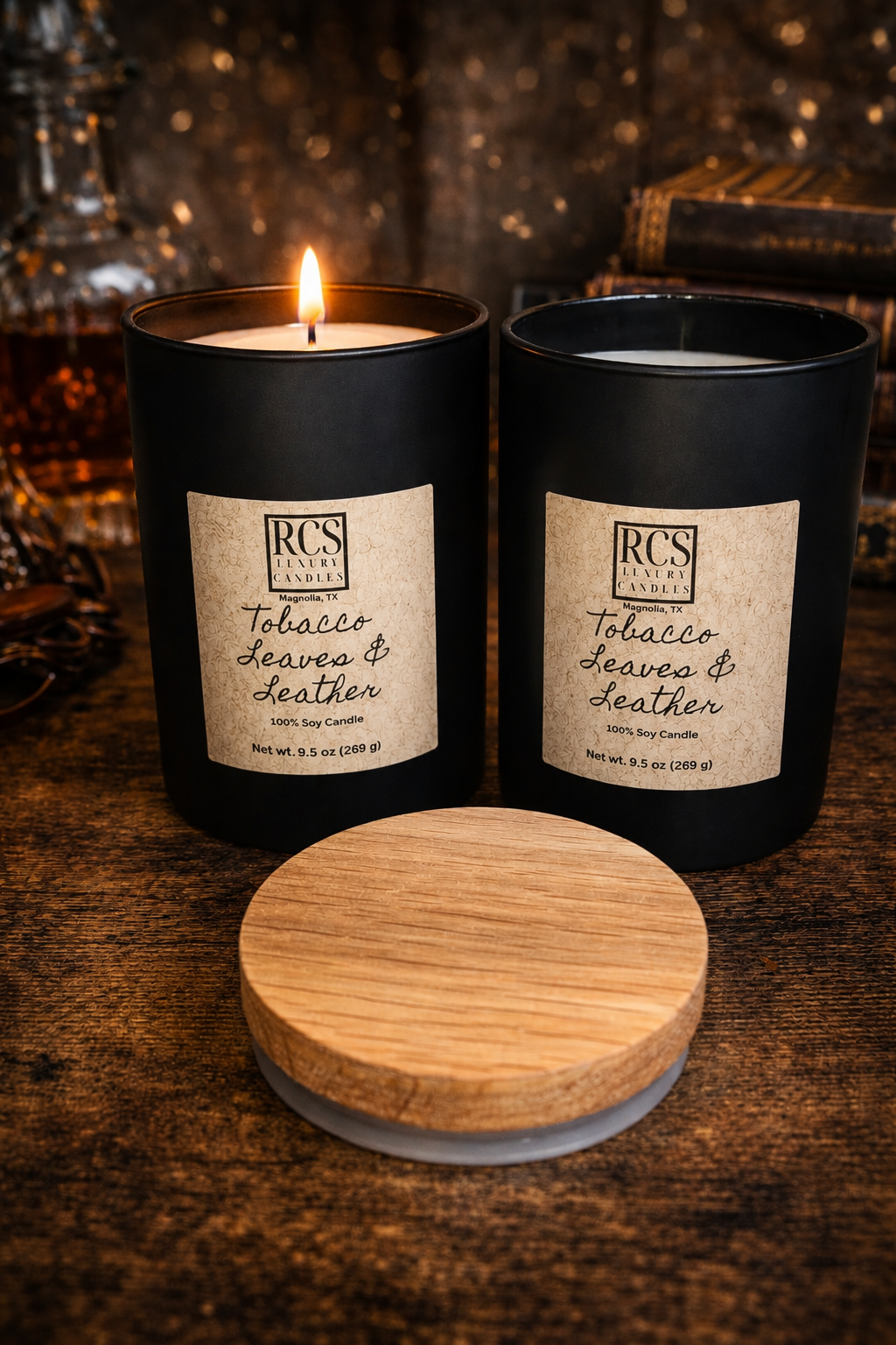 Tobacco Leaves & Leather Soy Candle