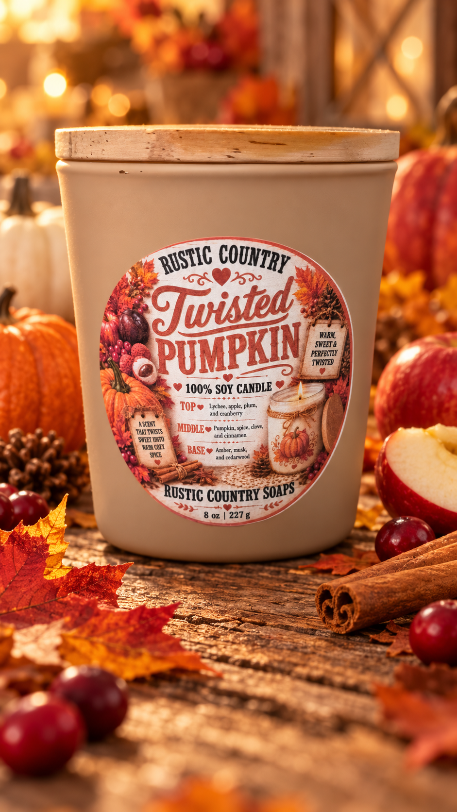 Twisted Pumpkin Soy Candle 8 oz