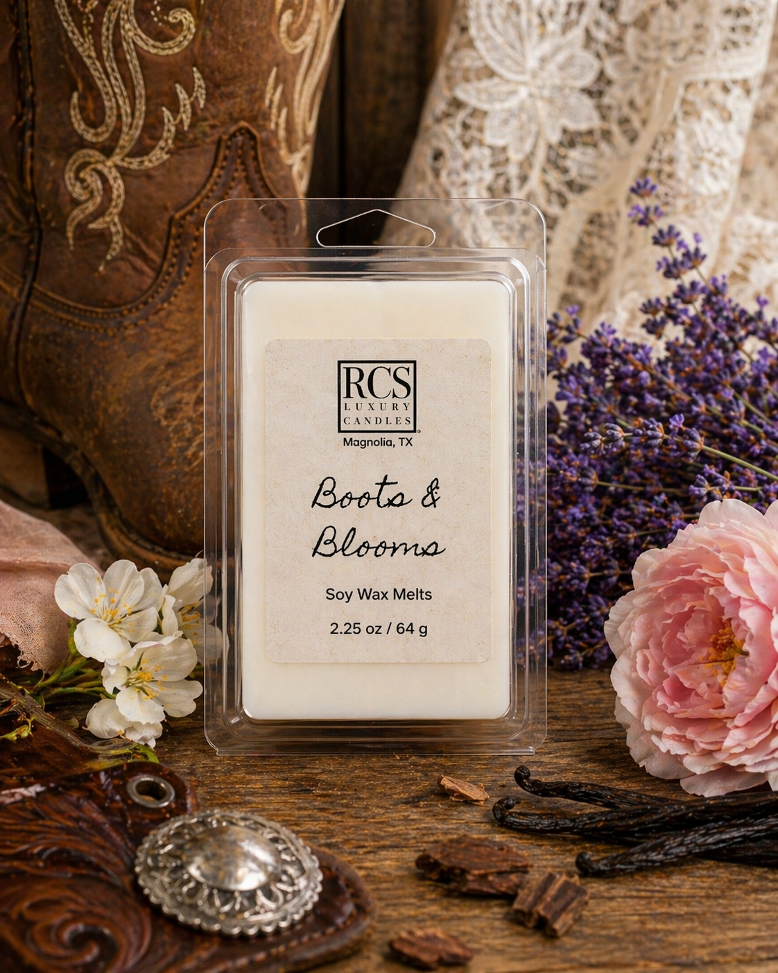 Boots & Blooms Leather Wax Melts