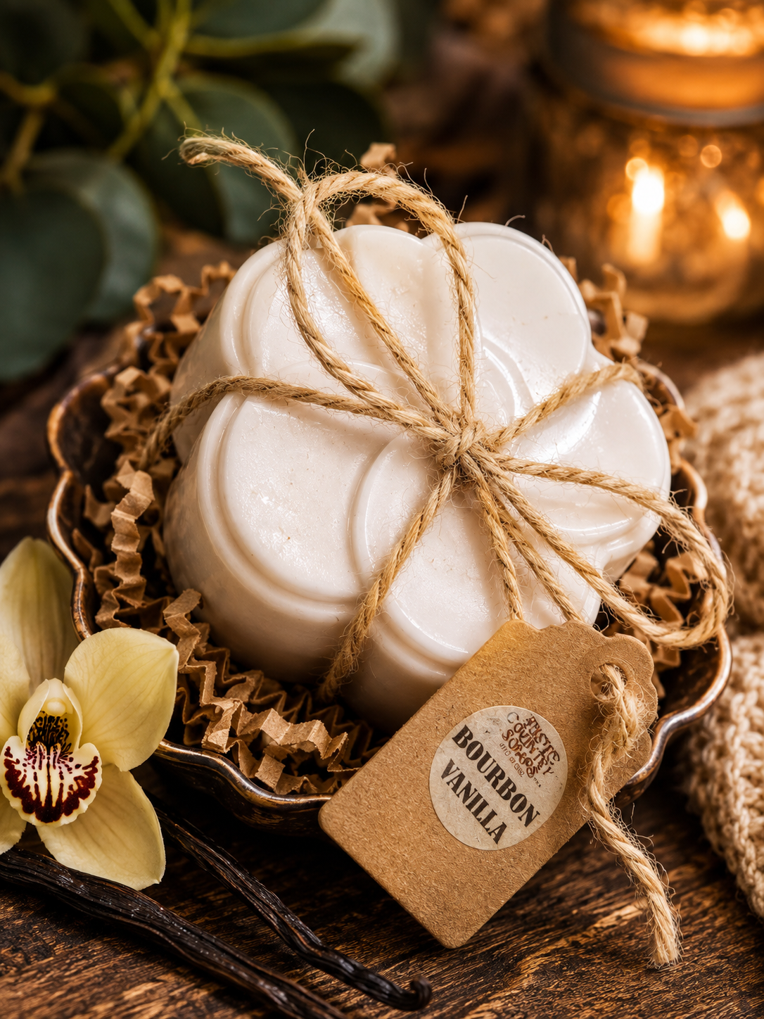 Donkey Milk Hand Soap in a Rustic Ceramic Saucer