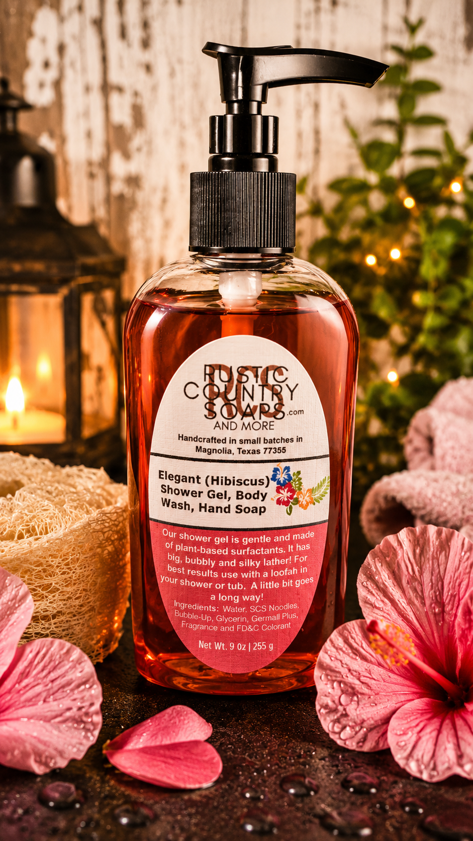 Elegant (Hibiscus) Shower Gel • Body Wash • Hand Soap