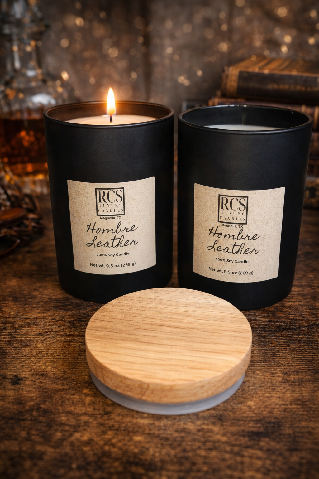 Hombre Leather Soy Candle