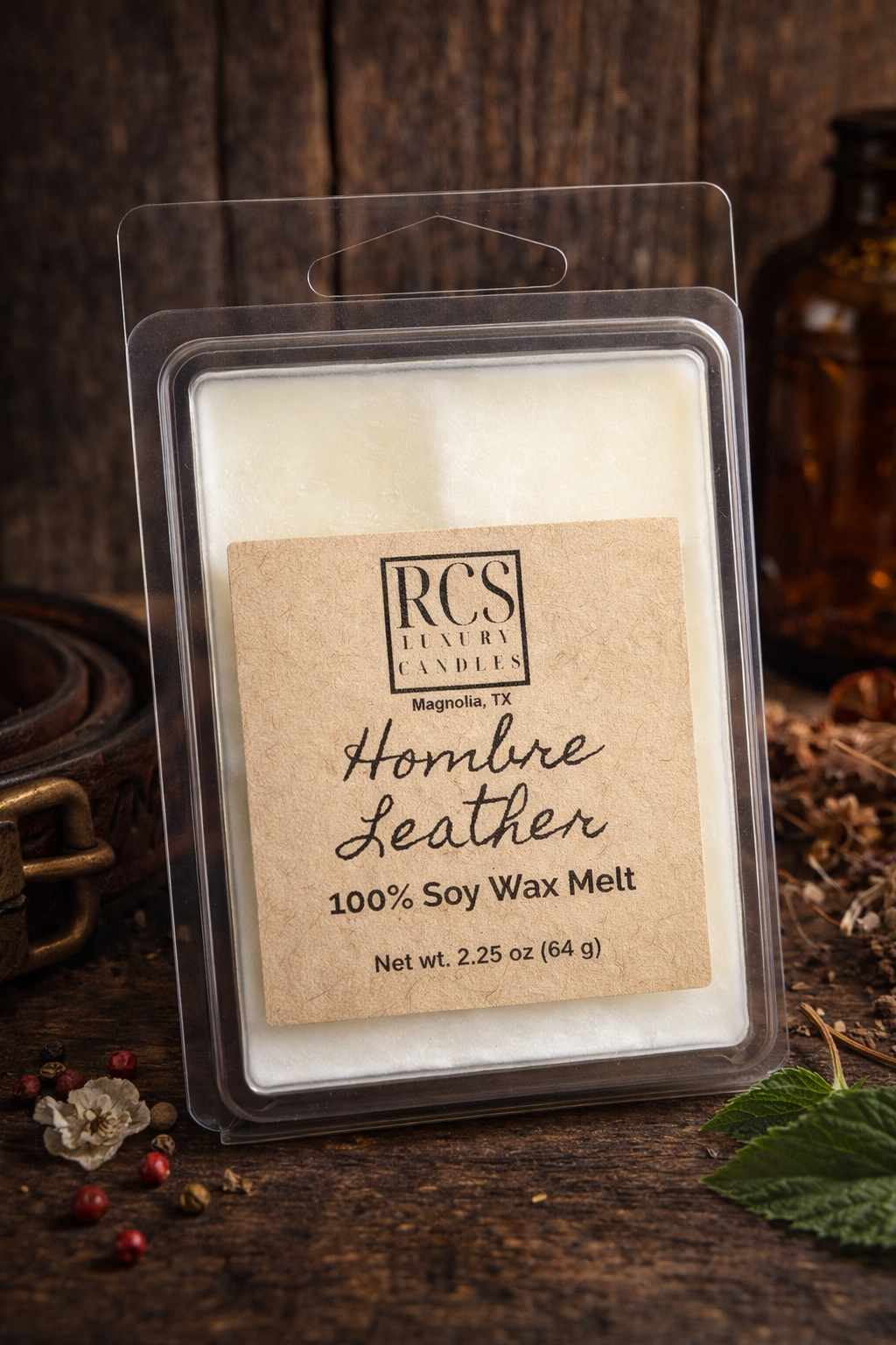 Hombre Leather Wax Melts