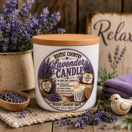 Lavender Candle - with Lavender Essential Oil