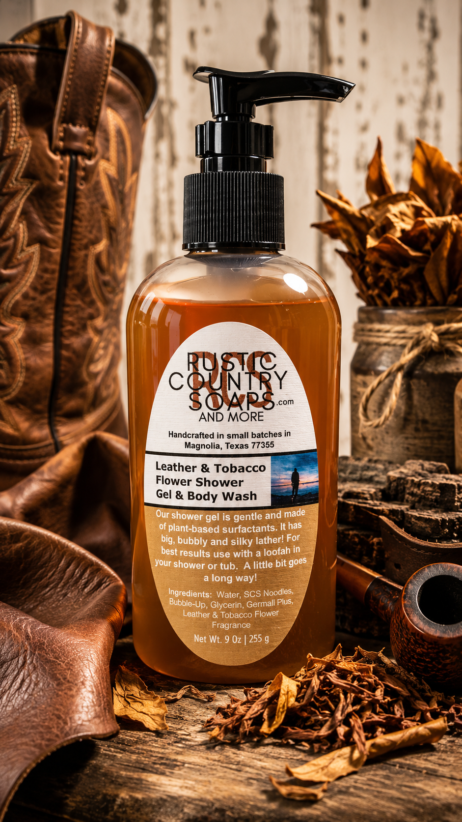 Leather & Tobacco (NoCharcoal) Shower Gel/Body Wash/Hand Soap