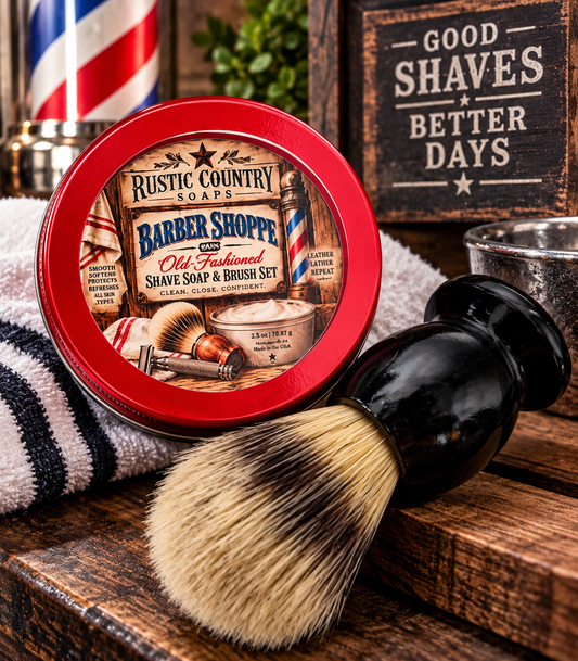 Barber Shoppe Old Fashioned Shave Soap with Brush Set