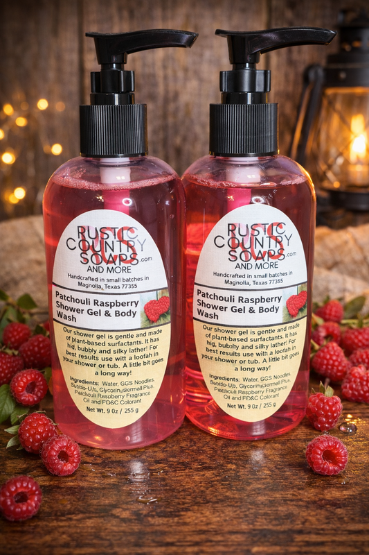 Patchouli Raspberry Shower Gel • Body Wash • Hand Soap