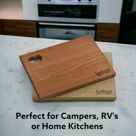 Premium Maple and Cherry Cutting Boards with Heart