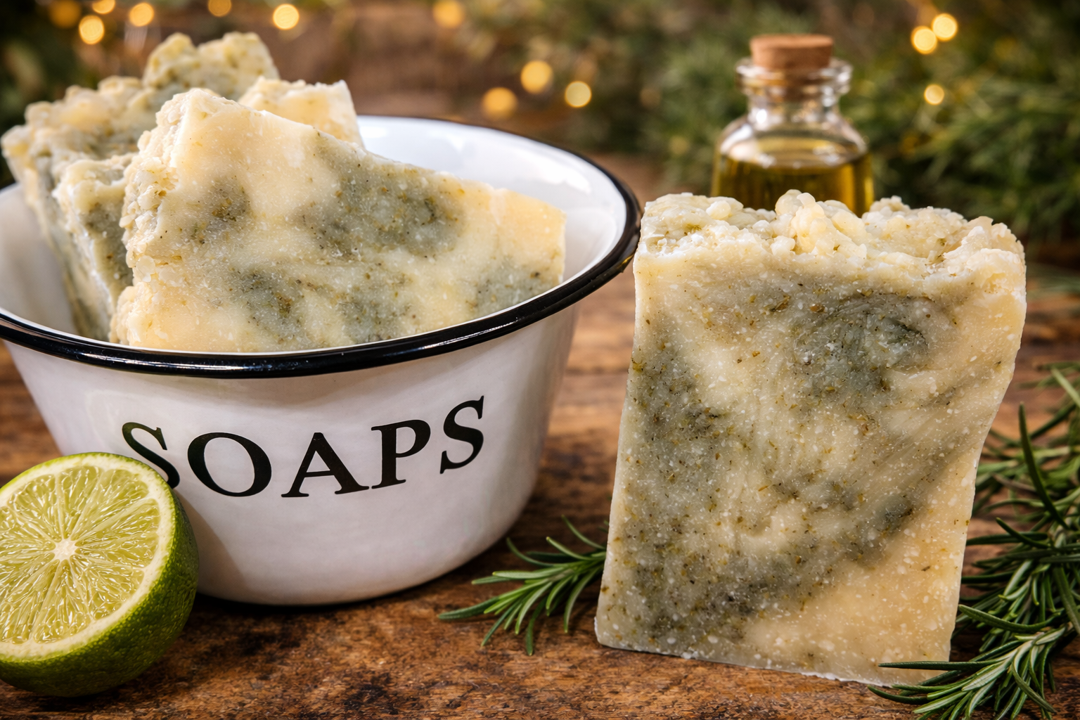 RUSTIC Bar Soap - with bergamot, patchouli & rosemary
