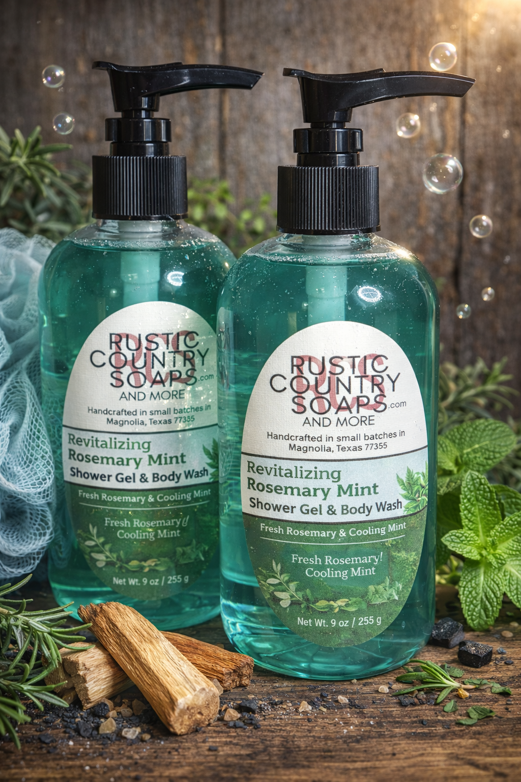 Revitalizing Rosemary Mint Shower Gel • Body Wash • Hand Soap  