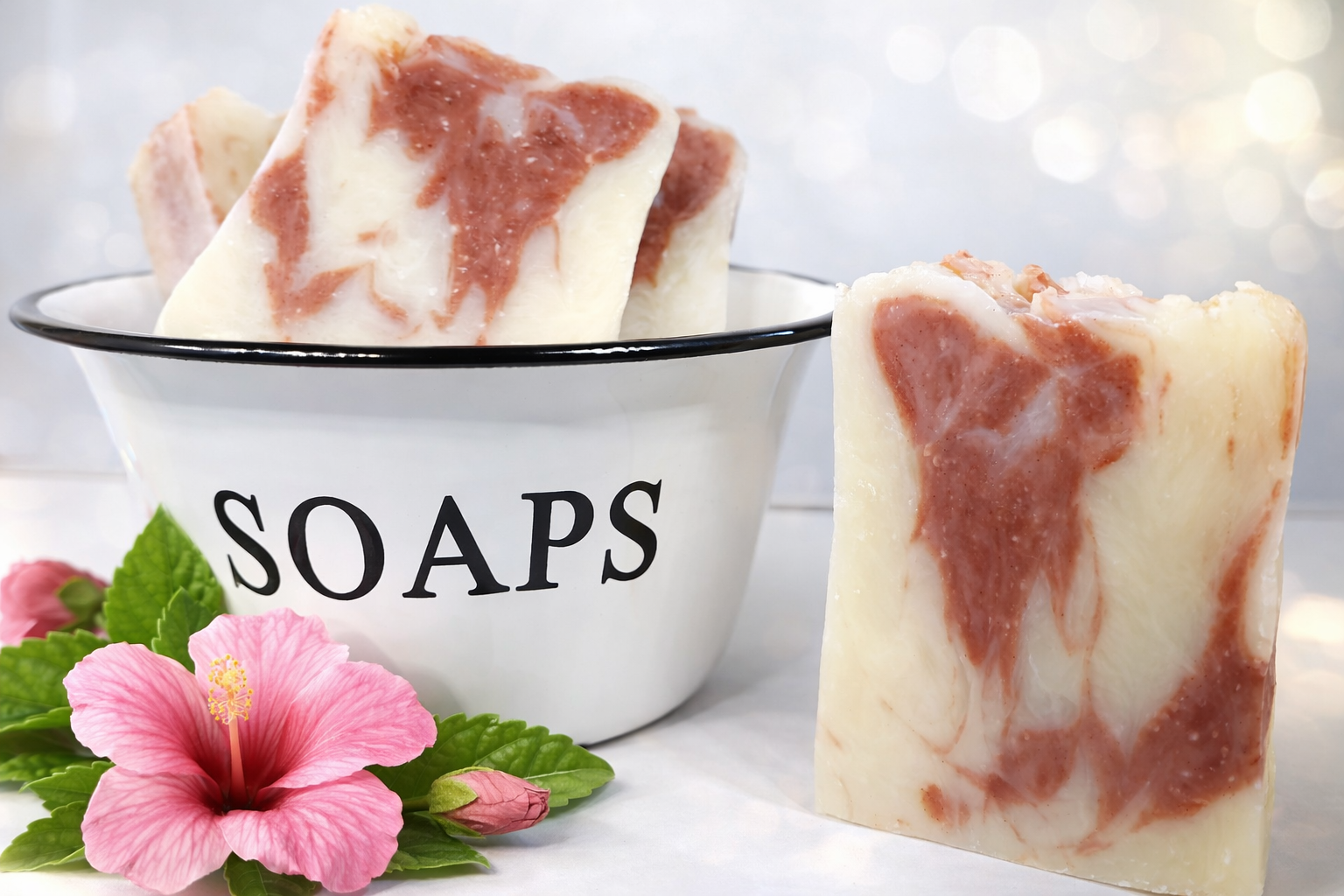 SIMPLE Bar Soap - with hibiscus powder unscented