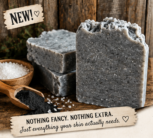SALT & STONE Bar Soap - with dead sea salt, tallow & activated charcoal - unscented