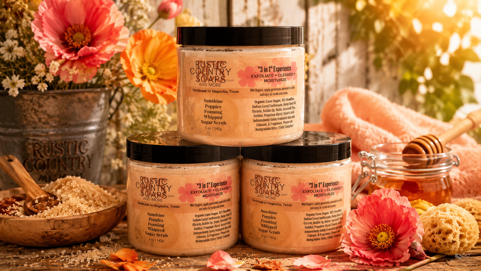 Sunshine Poppies Foaming Whipped Sugar Scrub