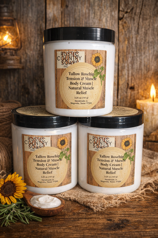 Tallow Rosehip Tension & Muscle Body Cream | Natural Muscle Relief