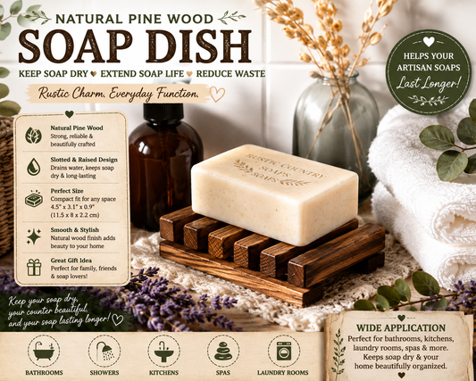 Natural Pine Wood Soap Dish