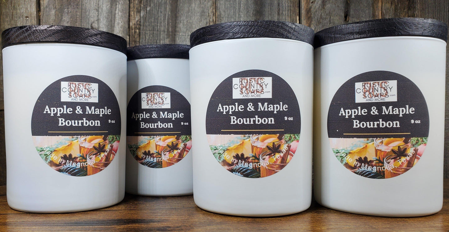 Apple & Maple Bourbon Soy Candle - Rustic Country Soaps & More