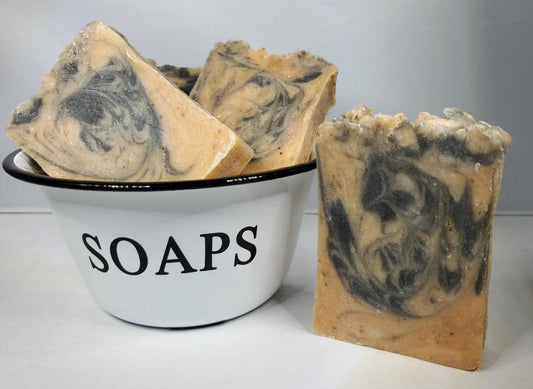 RUGGED -  with turmeric, activated charcoal & bohemian clay - Rustic Country Soaps & More
